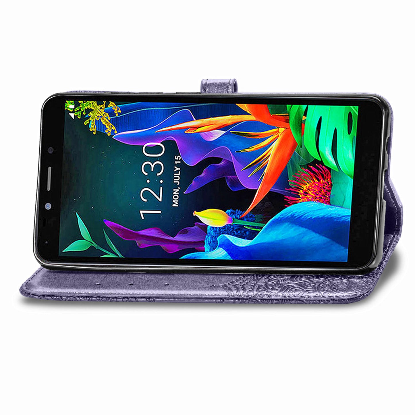 Embossed Mandala Flower Wallet Leather Stand Phone Cover for LG K20 (2019)