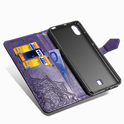 Embossed Mandala Flower Wallet Leather Stand Phone Cover for LG K20 (2019)