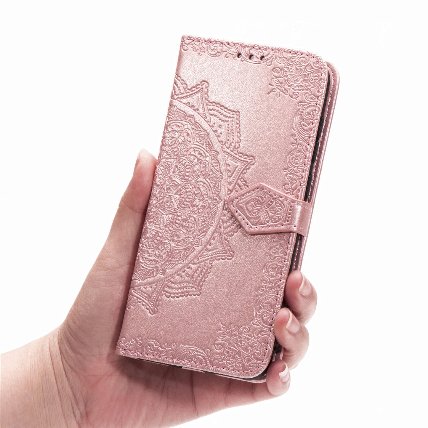 Embossed Mandala Flower Wallet Leather Stand Phone Cover for LG K20 (2019)
