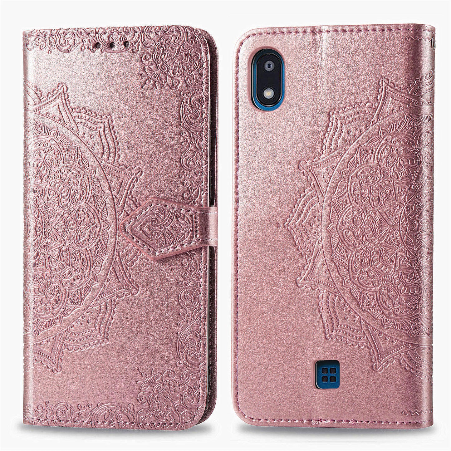 Embossed Mandala Flower Wallet Leather Stand Phone Cover for LG K20 (2019)