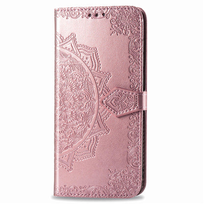 Embossed Mandala Flower Wallet Leather Stand Phone Cover for LG K20 (2019)