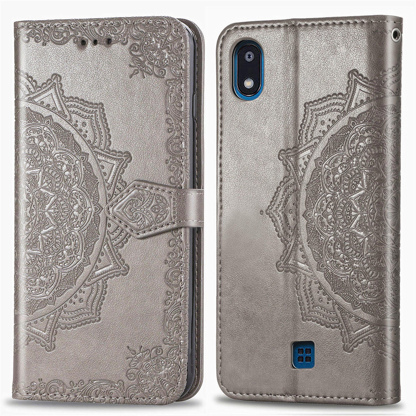 Embossed Mandala Flower Wallet Leather Stand Phone Cover for LG K20 (2019)