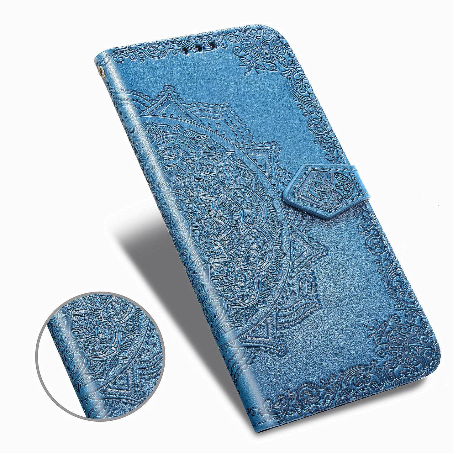 Embossed Mandala Flower Wallet Leather Stand Phone Cover for LG K20 (2019)