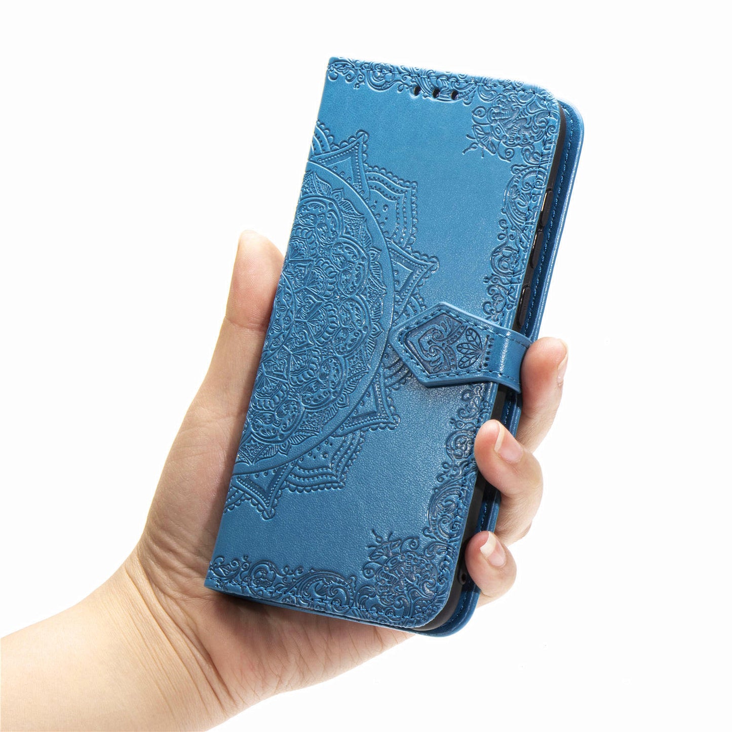 Embossed Mandala Flower Wallet Leather Stand Phone Cover for LG K20 (2019)