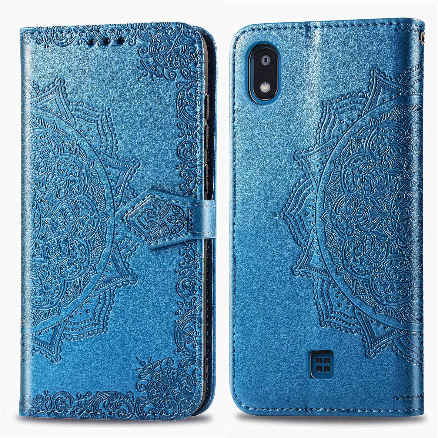 Embossed Mandala Flower Wallet Leather Stand Phone Cover for LG K20 (2019)