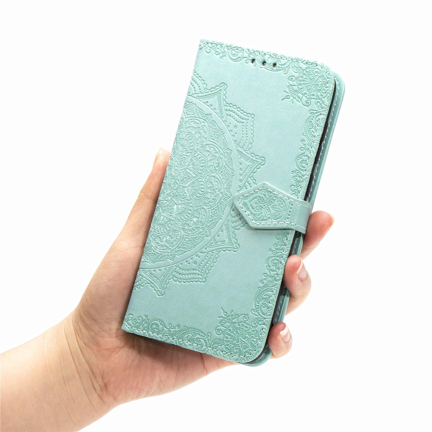 Embossed Mandala Flower Wallet Leather Stand Phone Cover for LG K20 (2019)