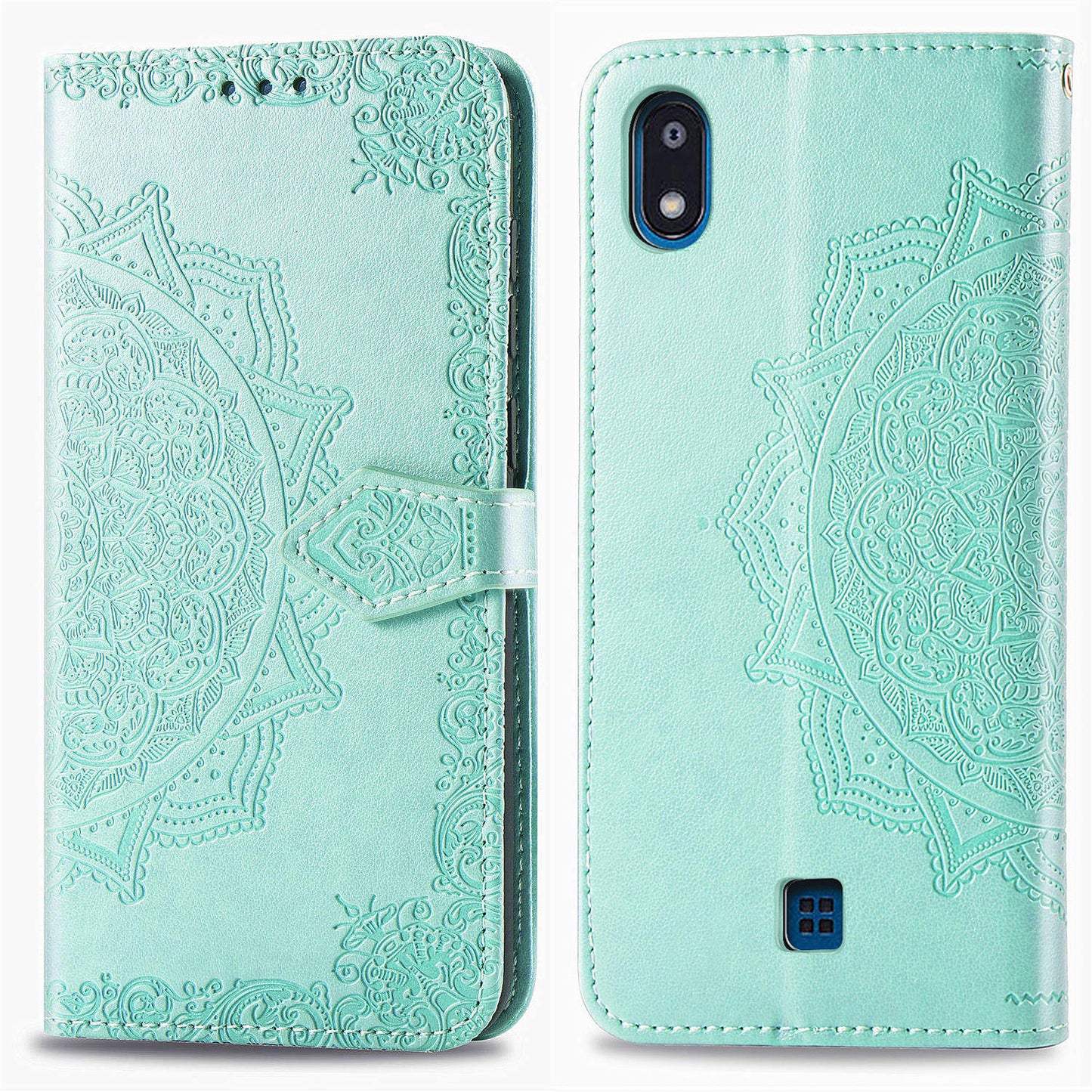 Embossed Mandala Flower Wallet Leather Stand Phone Cover for LG K20 (2019)