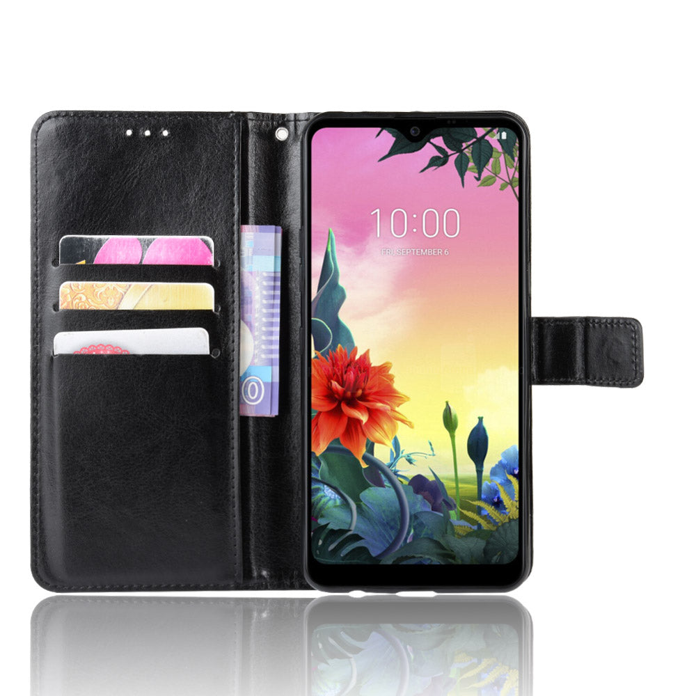 Crazy Horse Wallet Leather Stand Case for LG K50S