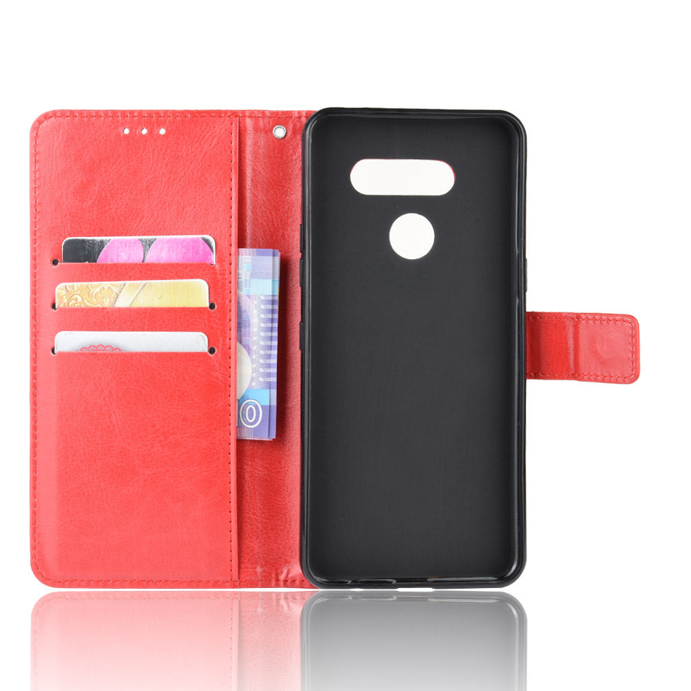 Crazy Horse Wallet Leather Stand Case for LG K50S