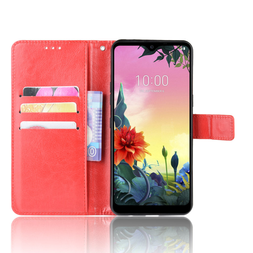 Crazy Horse Wallet Leather Stand Case for LG K50S