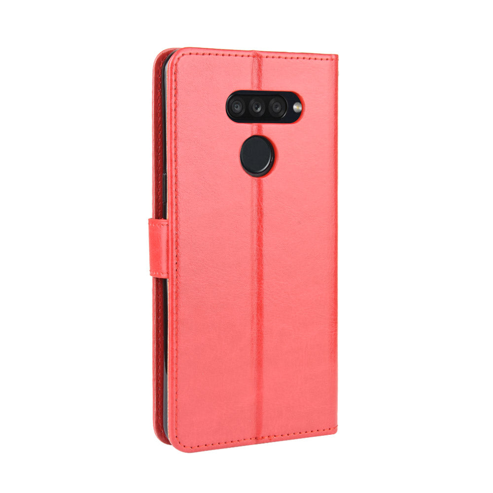 Crazy Horse Wallet Leather Stand Case for LG K50S