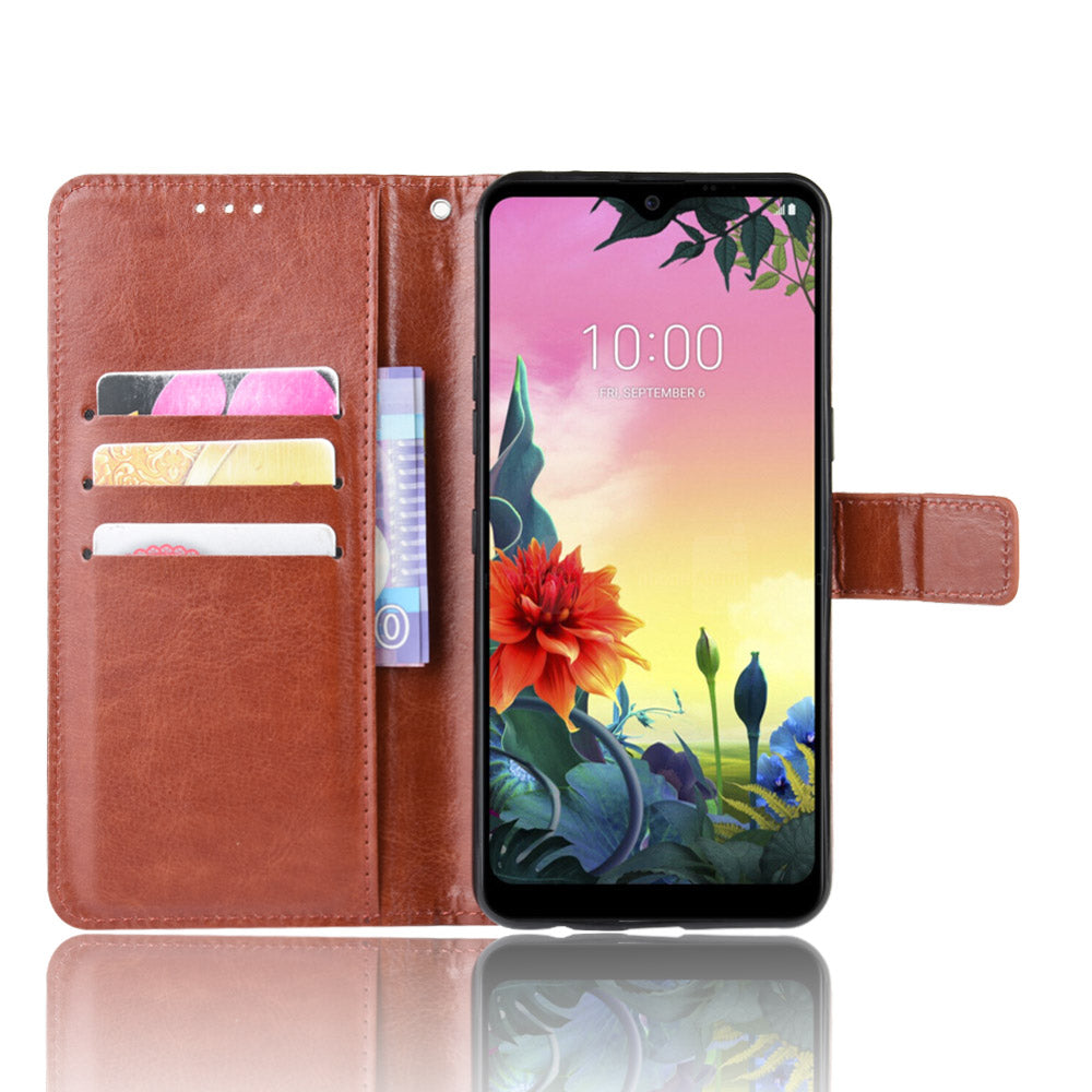 Crazy Horse Wallet Leather Stand Case for LG K50S