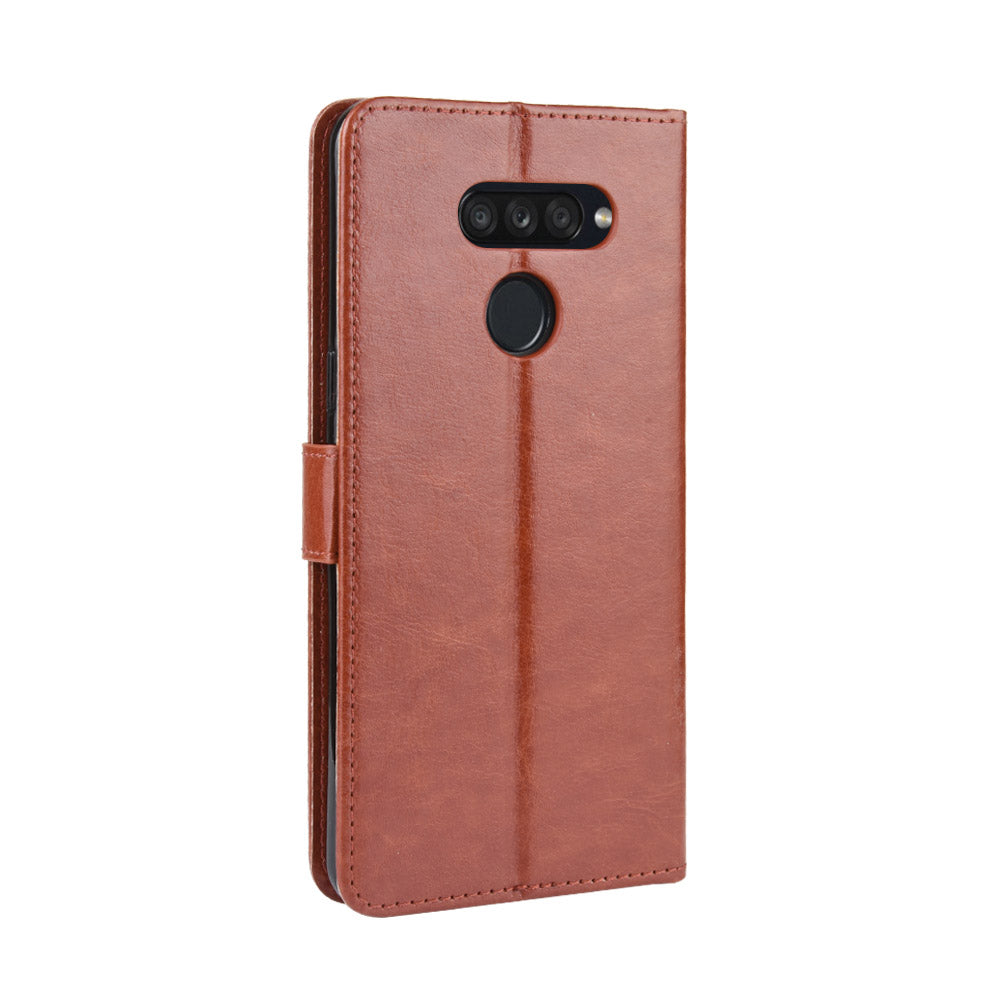 Crazy Horse Wallet Leather Stand Case for LG K50S