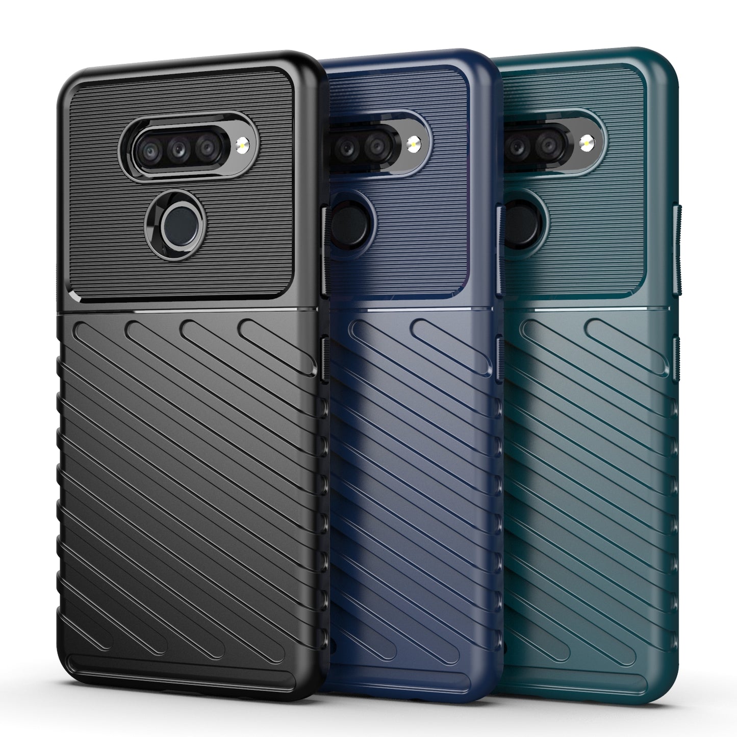 Thunder Series Twill Texture Soft TPU Back Case for LG K50S