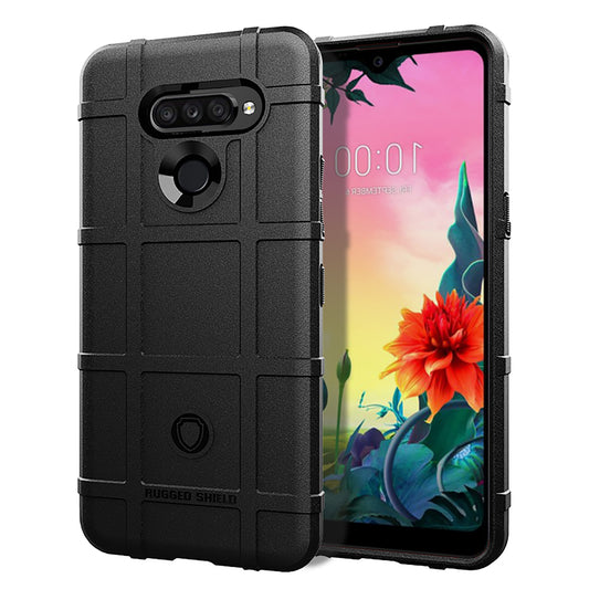Shock-proof Rugged Square Grid Texture TPU Back Case for LG K50S