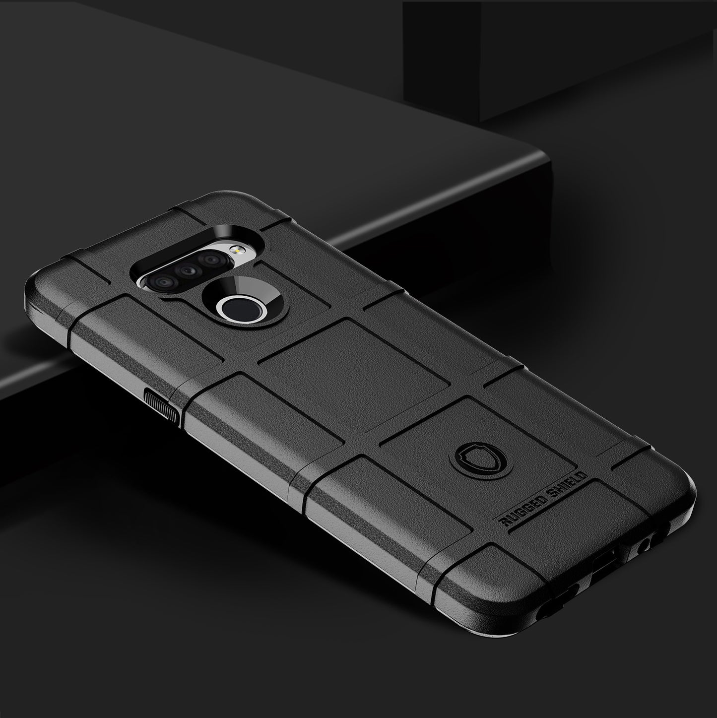 Shock-proof Rugged Square Grid Texture TPU Back Case for LG K50S
