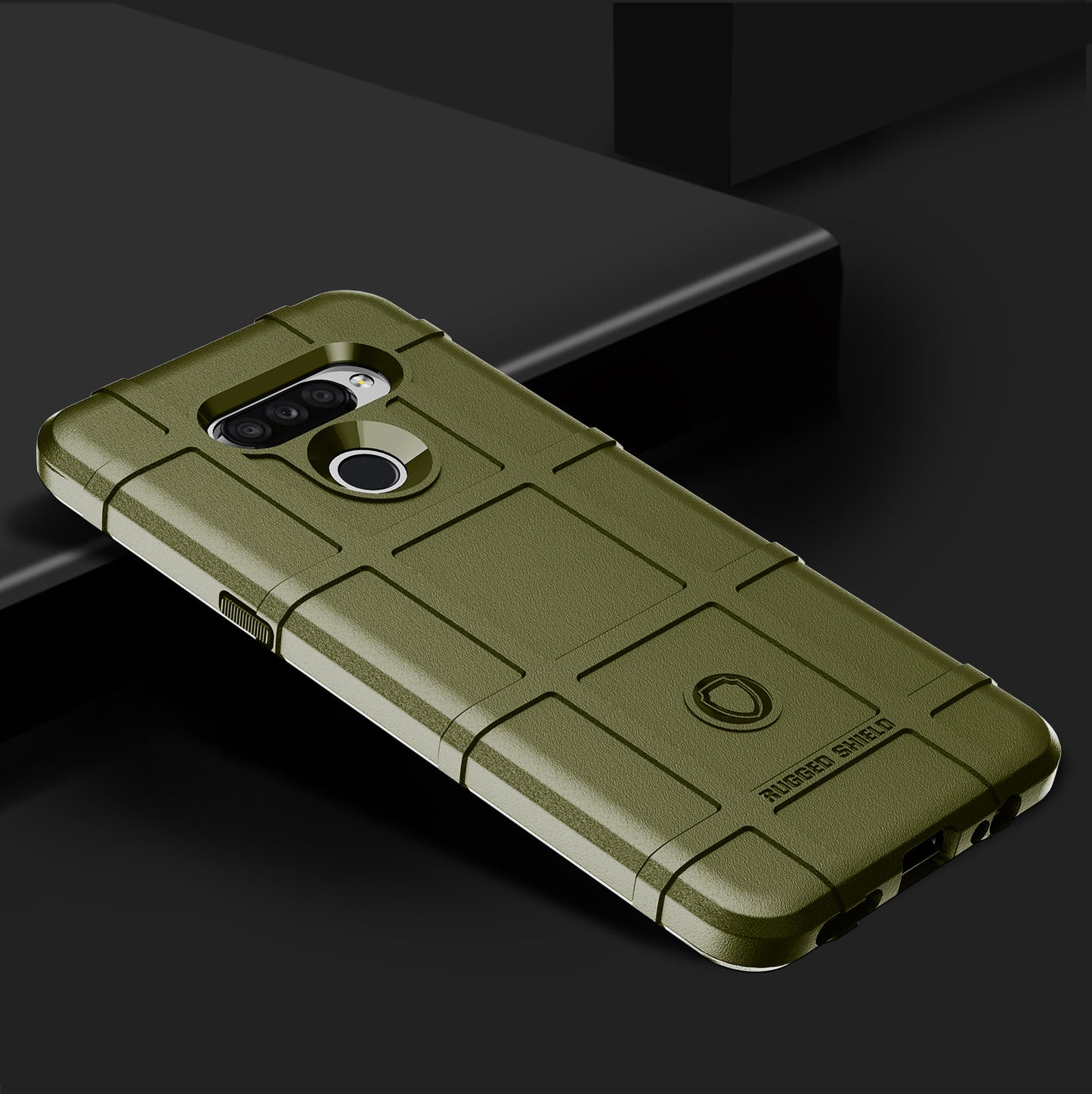 Shock-proof Rugged Square Grid Texture TPU Back Case for LG K50S
