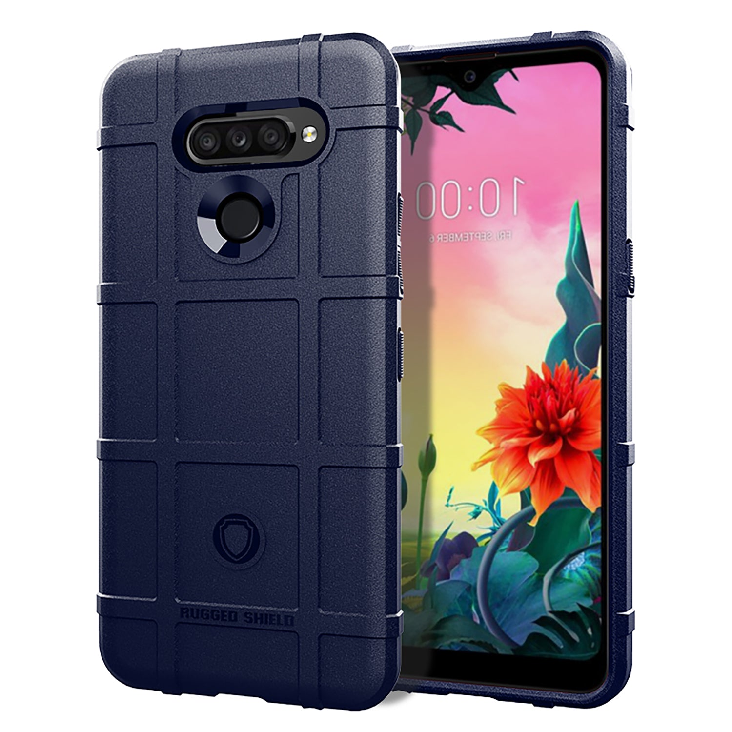Shock-proof Rugged Square Grid Texture TPU Back Case for LG K50S