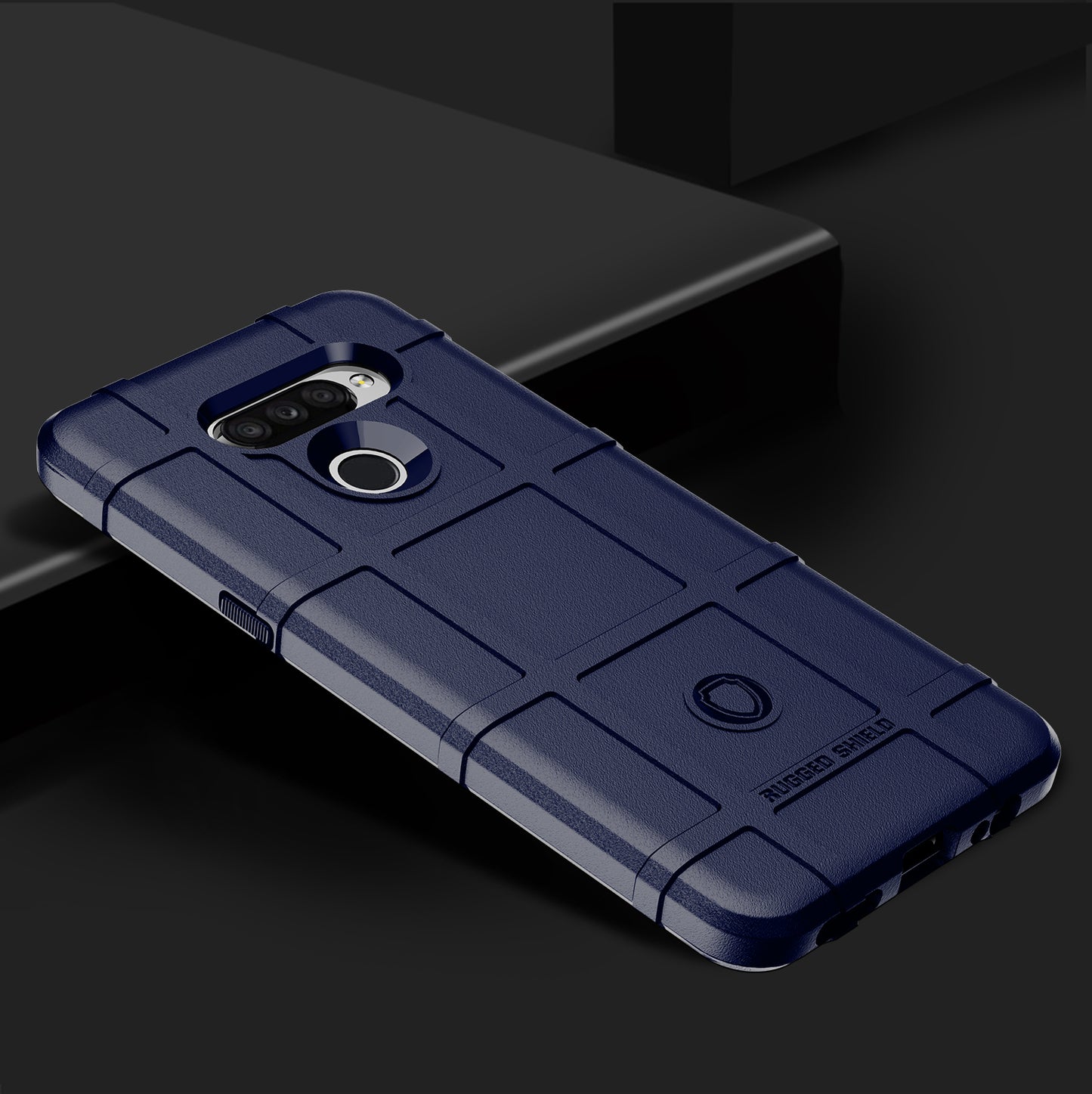 Shock-proof Rugged Square Grid Texture TPU Back Case for LG K50S