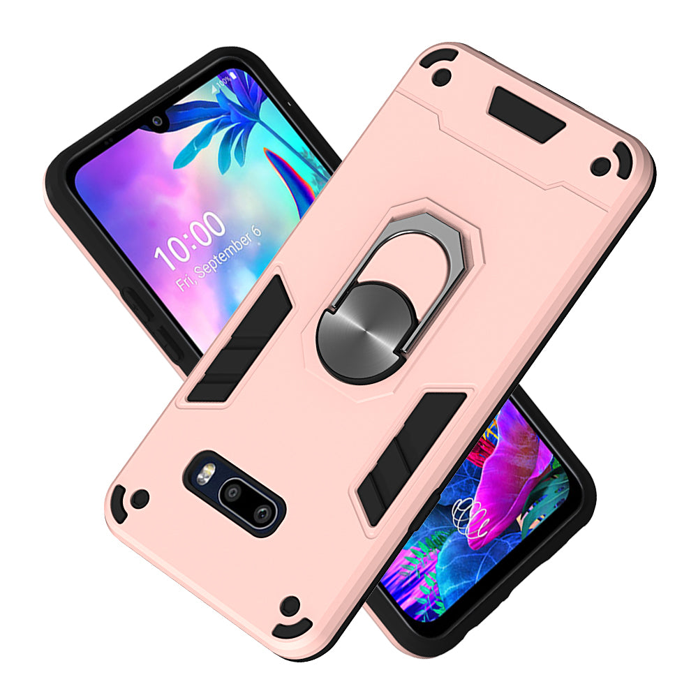 Rotatable Kickstand Detachable 2-in-1 PC + TPU Back Case for LG G8X ThinQ/V50S ThinQ 5G