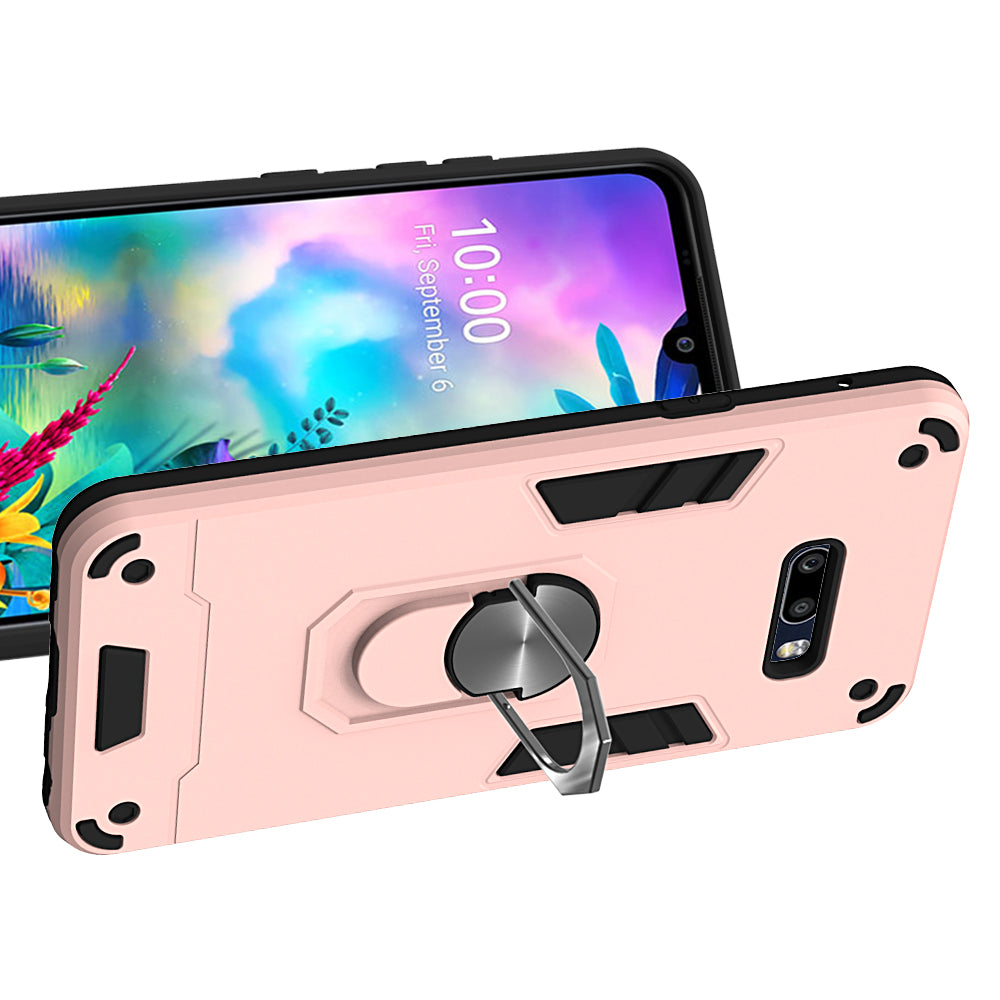 Rotatable Kickstand Detachable 2-in-1 PC + TPU Back Case for LG G8X ThinQ/V50S ThinQ 5G