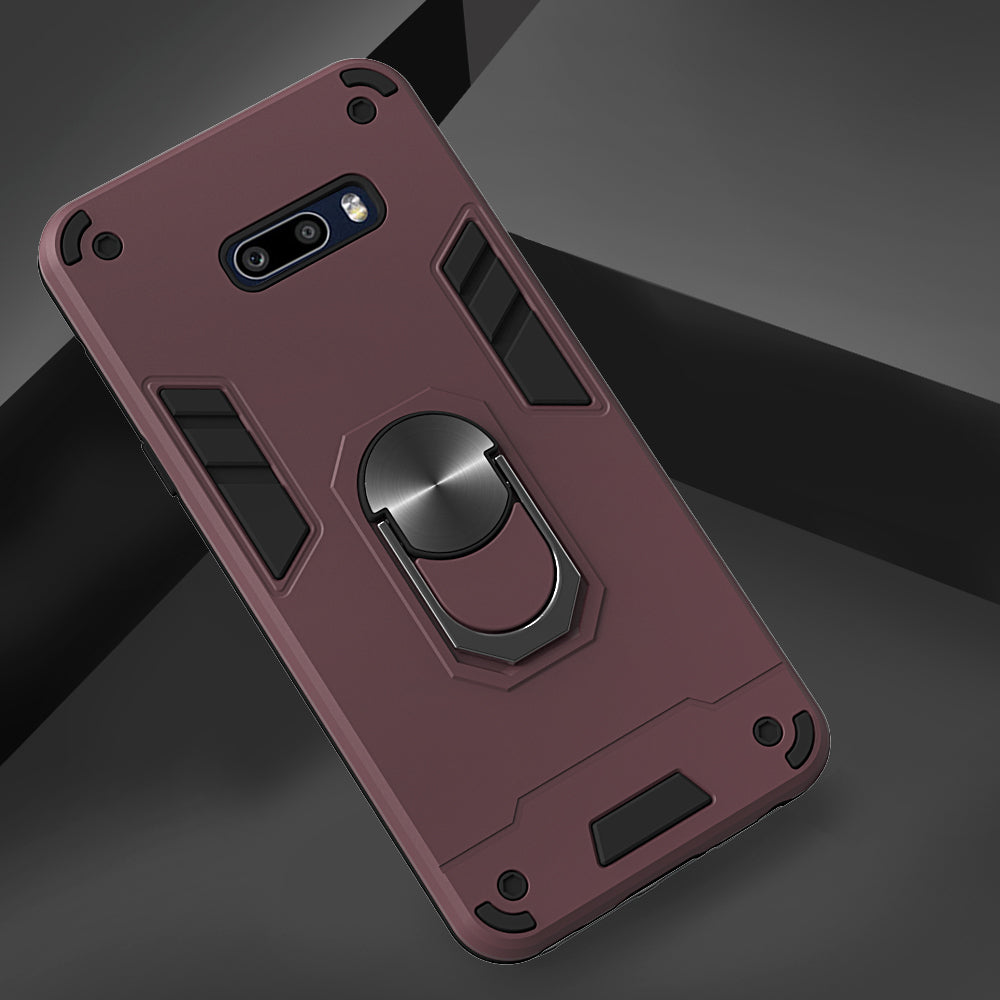 Rotatable Kickstand Detachable 2-in-1 PC + TPU Back Case for LG G8X ThinQ/V50S ThinQ 5G
