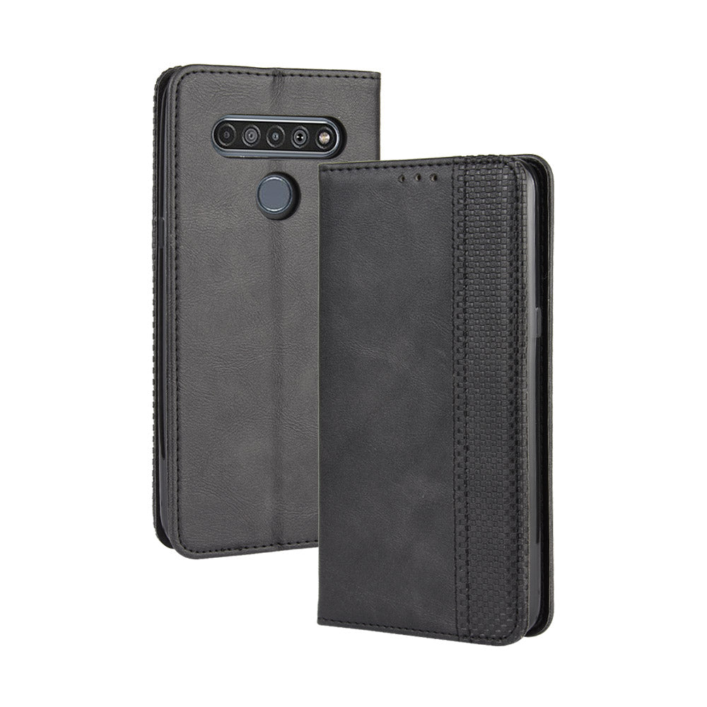 For LG K51S/K41S Auto-absorbed Retro Leather Case with Wallet Stand