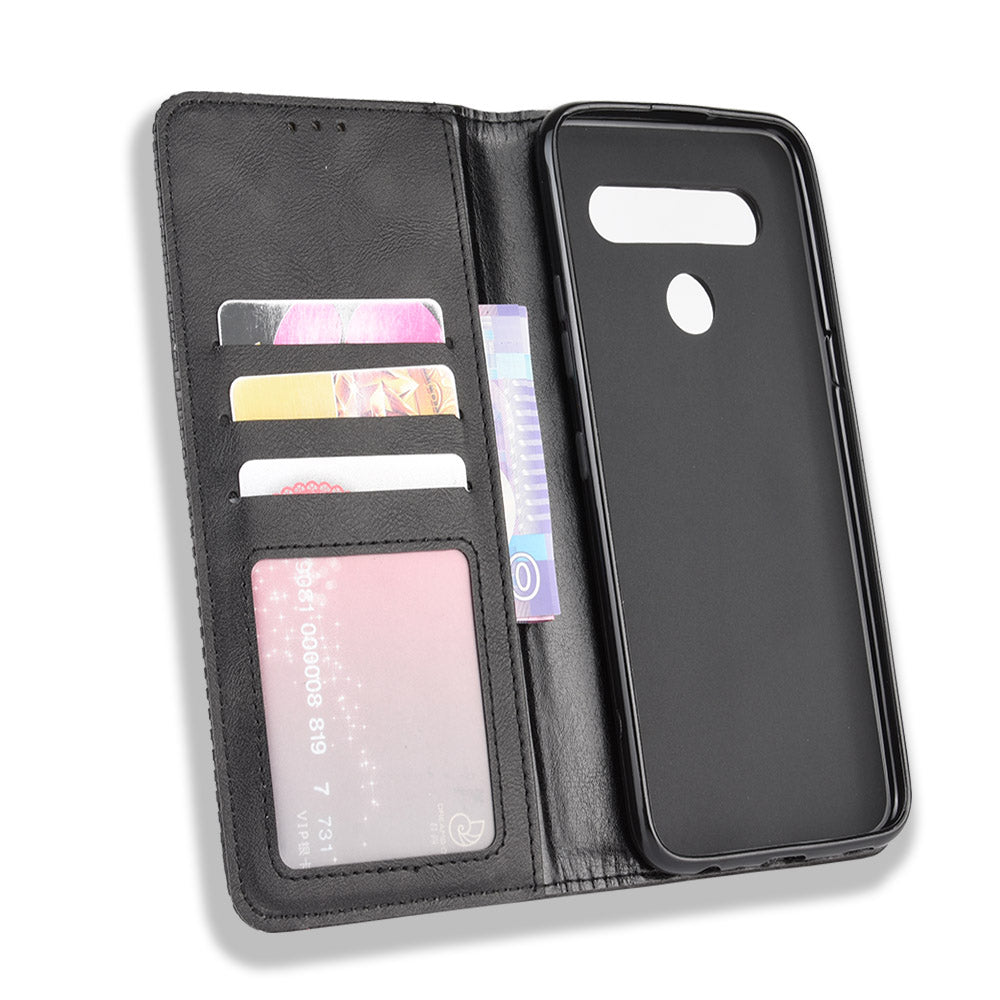 For LG K51S/K41S Auto-absorbed Retro Leather Case with Wallet Stand
