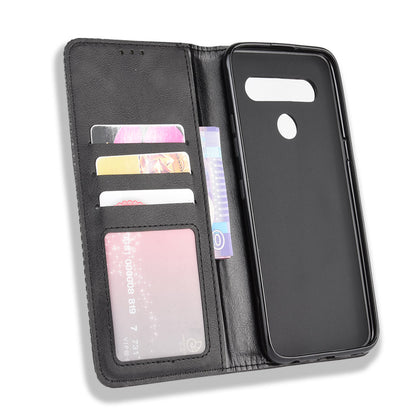 For LG K51S/K41S Auto-absorbed Retro Leather Case with Wallet Stand
