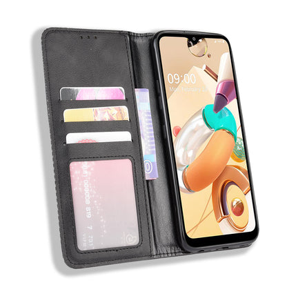 For LG K51S/K41S Auto-absorbed Retro Leather Case with Wallet Stand