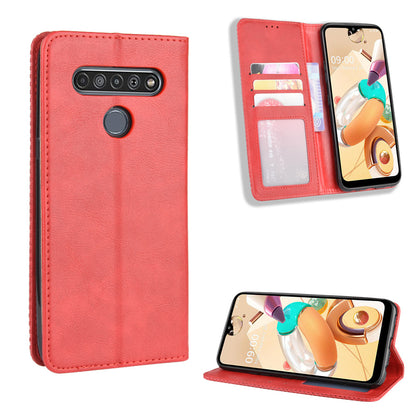 For LG K51S/K41S Auto-absorbed Retro Leather Case with Wallet Stand