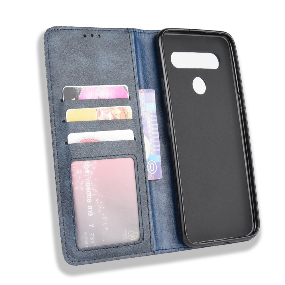 For LG K51S/K41S Auto-absorbed Retro Leather Case with Wallet Stand
