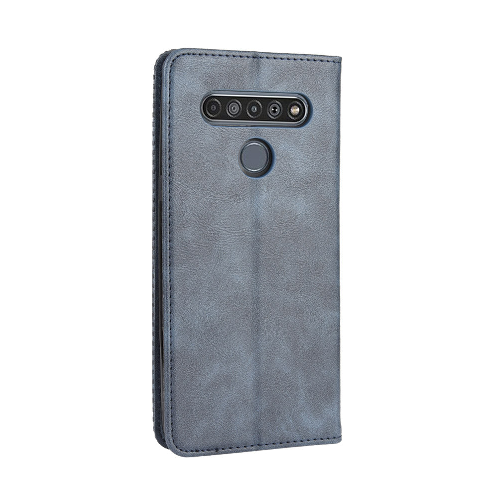 For LG K51S/K41S Auto-absorbed Retro Leather Case with Wallet Stand