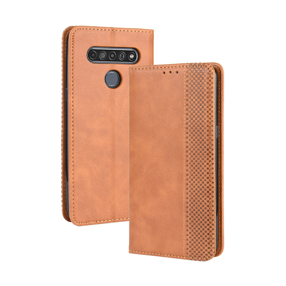 For LG K51S/K41S Auto-absorbed Retro Leather Case with Wallet Stand