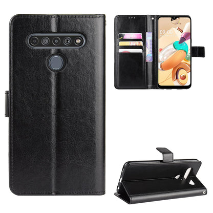 Crazy Horse Wallet Leather Protective Cover for LG K51S/K41S