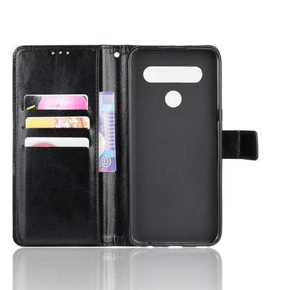 Crazy Horse Wallet Leather Protective Cover for LG K51S/K41S