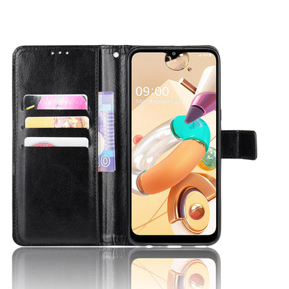 Crazy Horse Wallet Leather Protective Cover for LG K51S/K41S