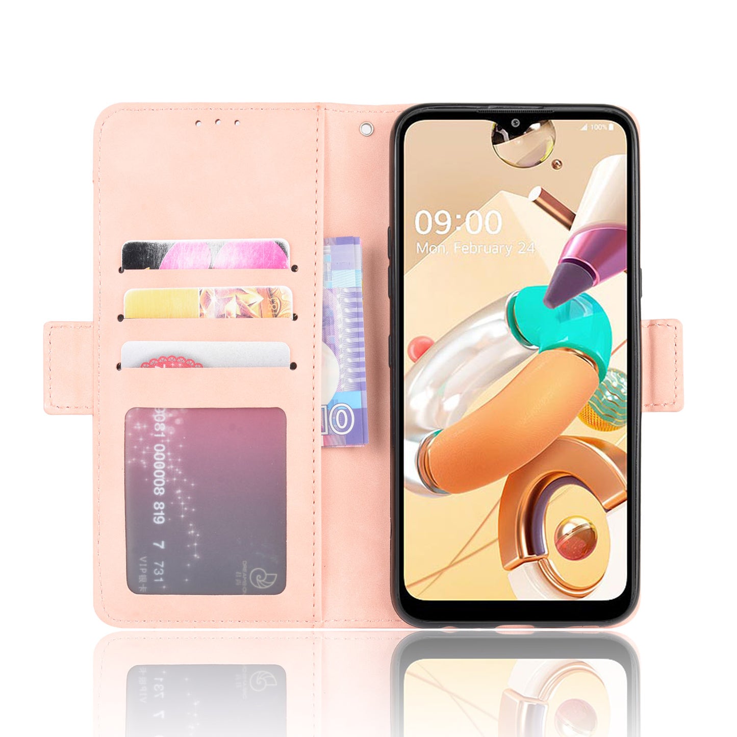Multiple Card Slots Leather Wallet Protector Cover for LG K51S/K41S