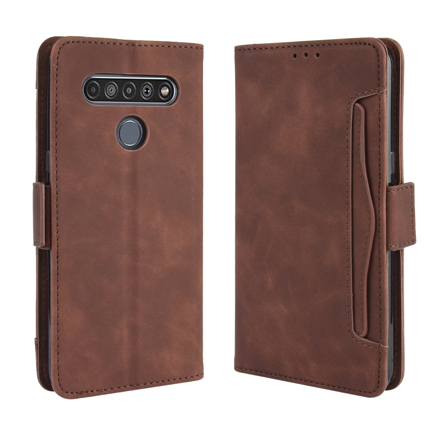 Multiple Card Slots Leather Wallet Protector Cover for LG K51S/K41S