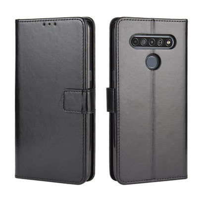 Crazy Horse Wallet Stand Leather Case with Strap for LG K61