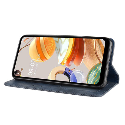 Auto-absorbed Retro Leather Wallet Stand Shell for LG K61