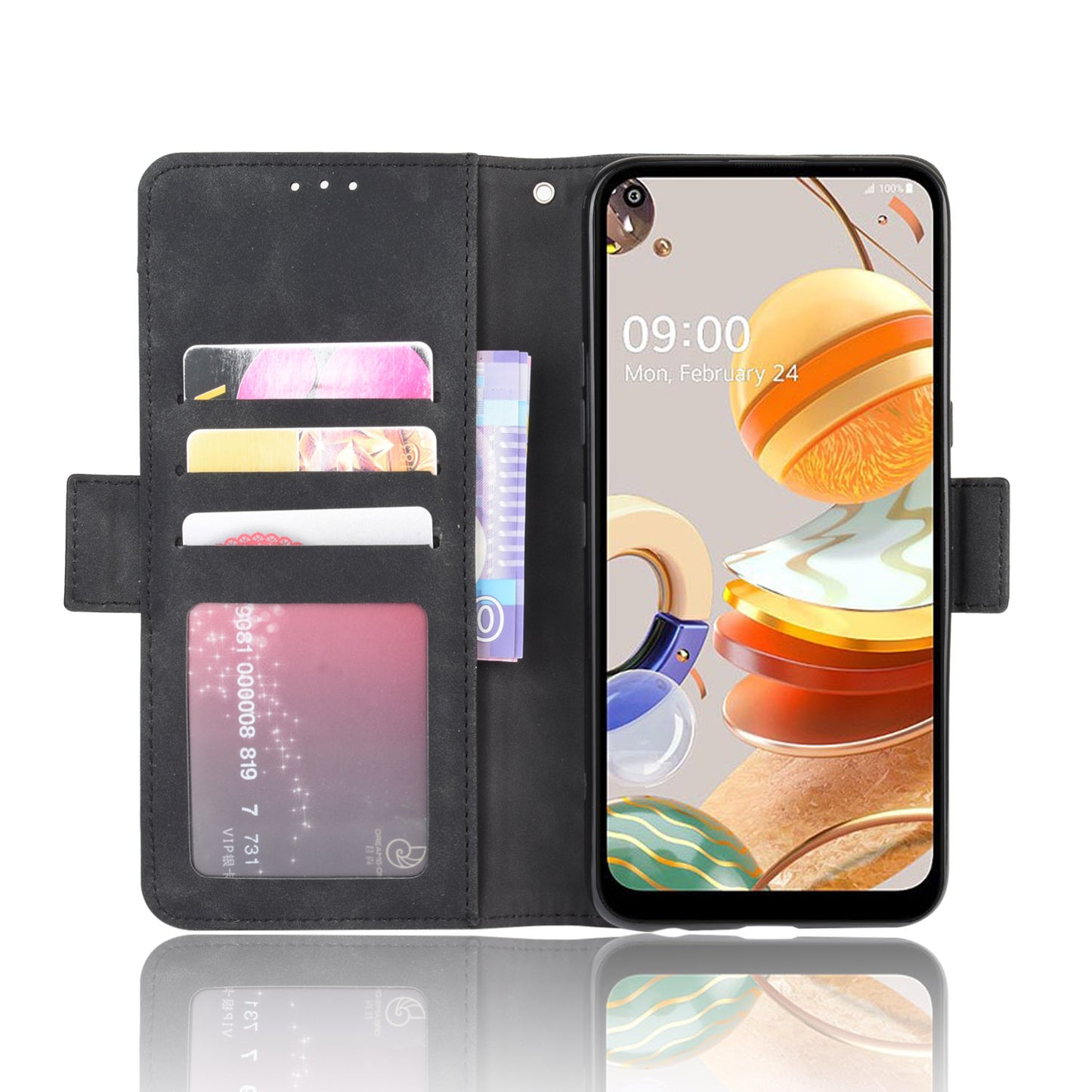 Stand PU Leather Cover with Multiple Card Slots for LG K61