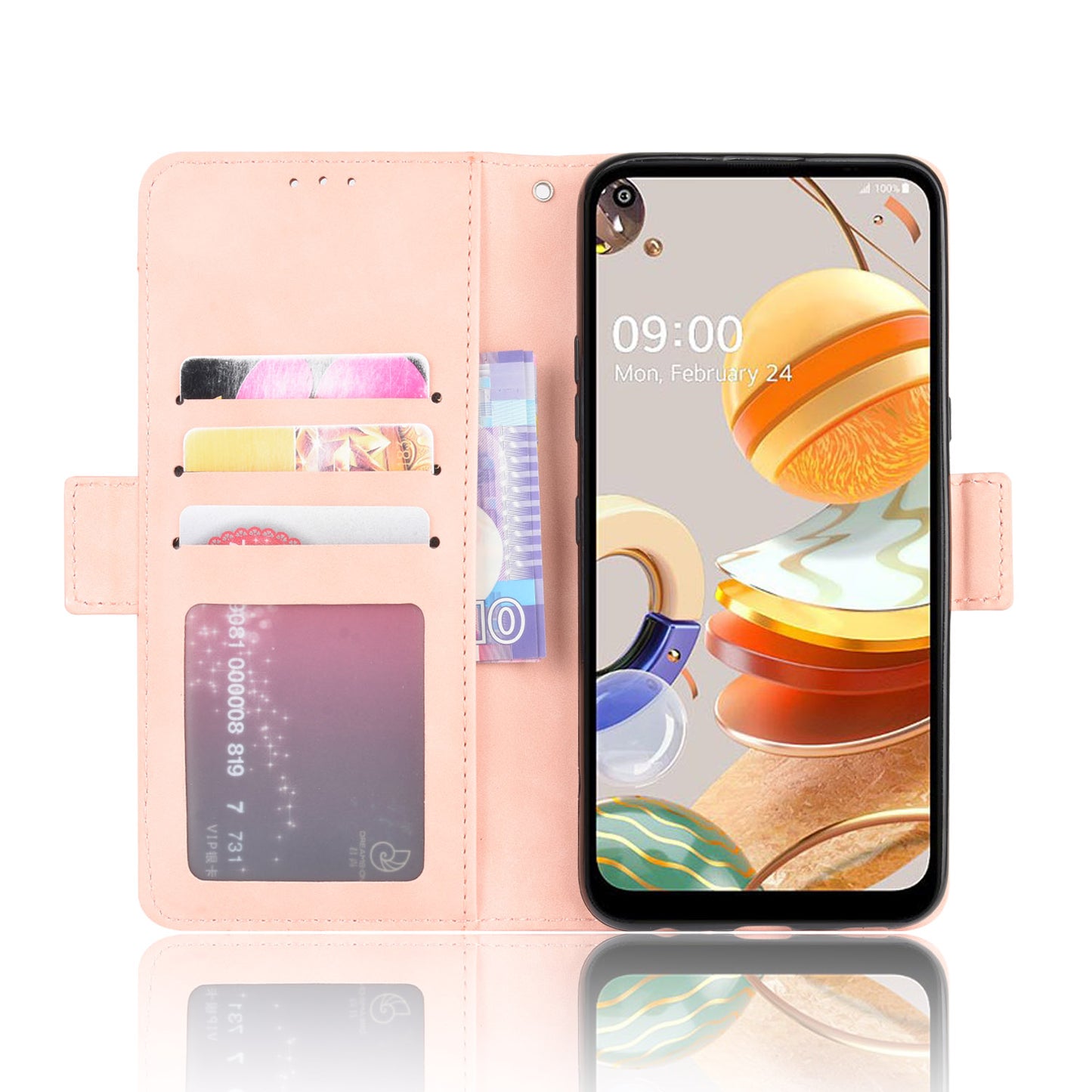 Stand PU Leather Cover with Multiple Card Slots for LG K61