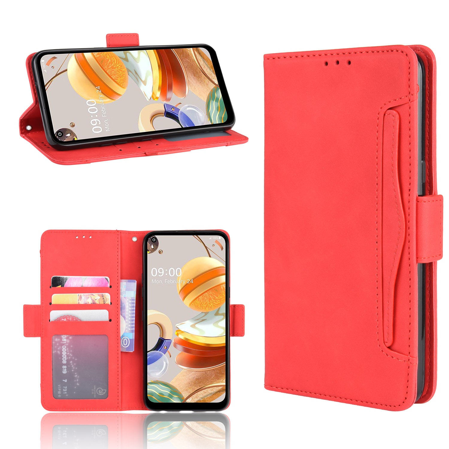 Stand PU Leather Cover with Multiple Card Slots for LG K61