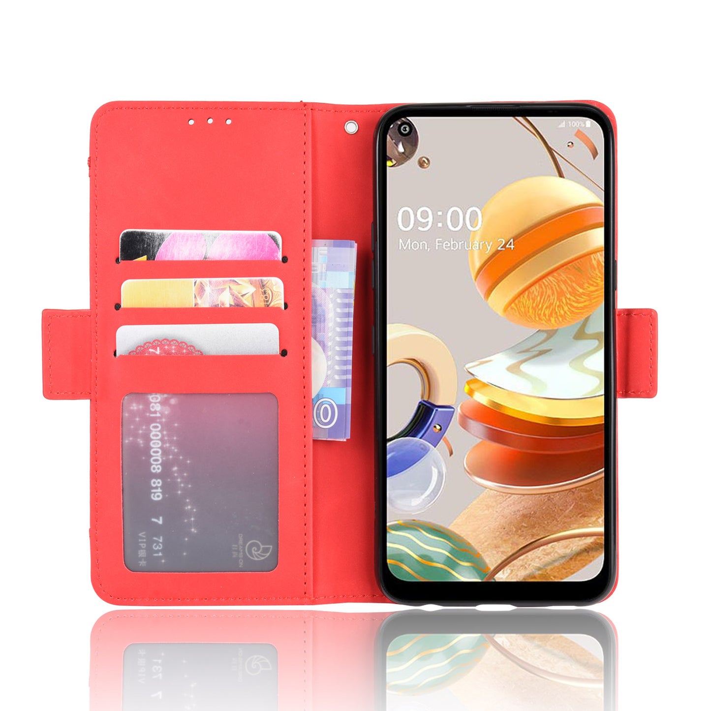 Stand PU Leather Cover with Multiple Card Slots for LG K61