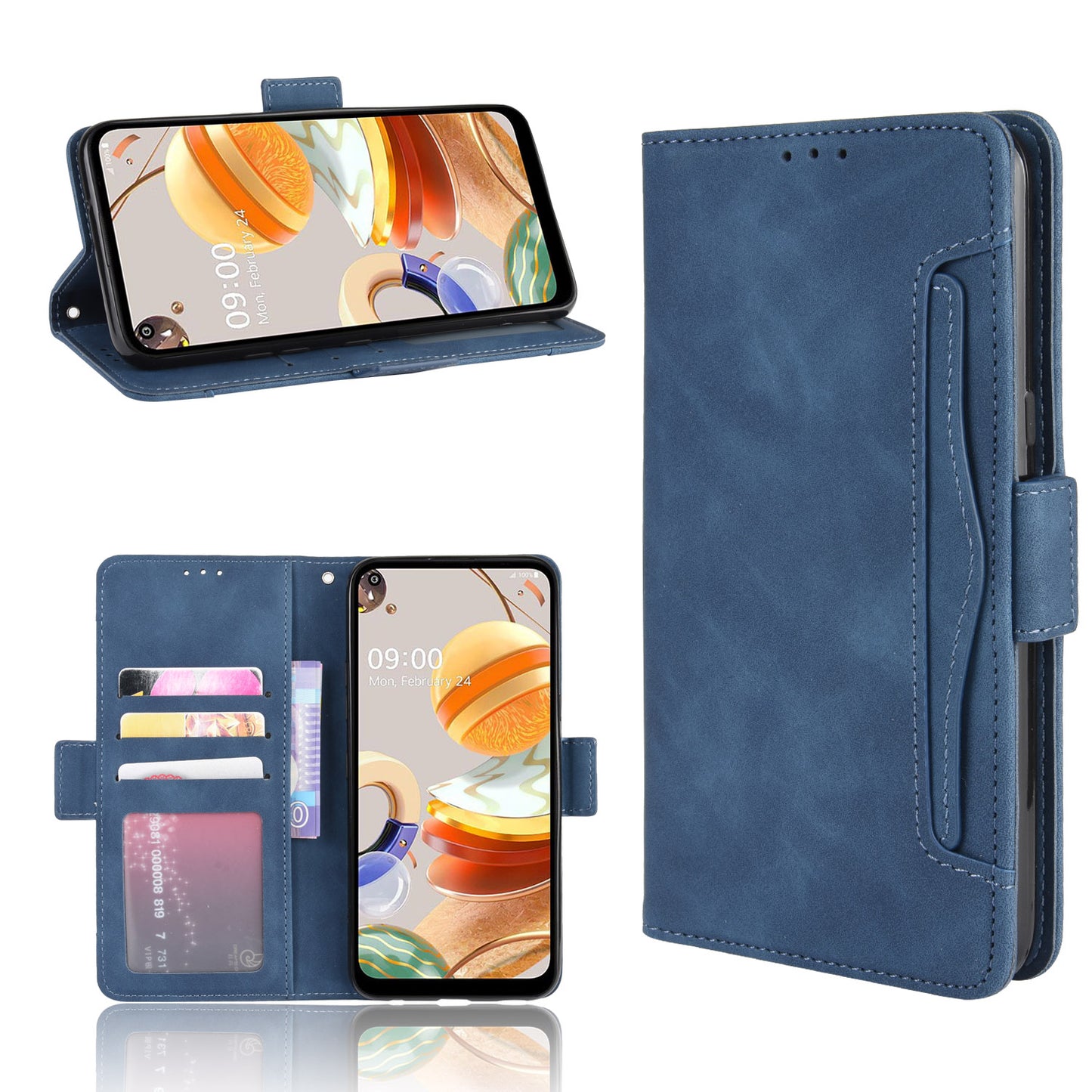 Stand PU Leather Cover with Multiple Card Slots for LG K61