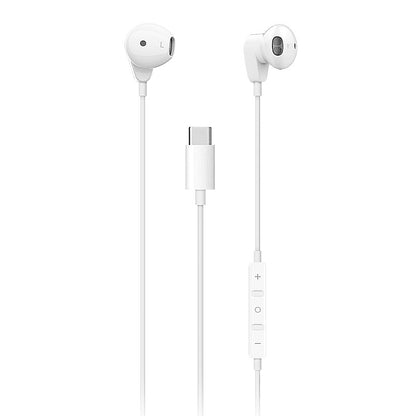 Wired Earphones Type-C Plug HIFI Stereo Half In-ear Headphones for Xiaomi Huawei, etc.