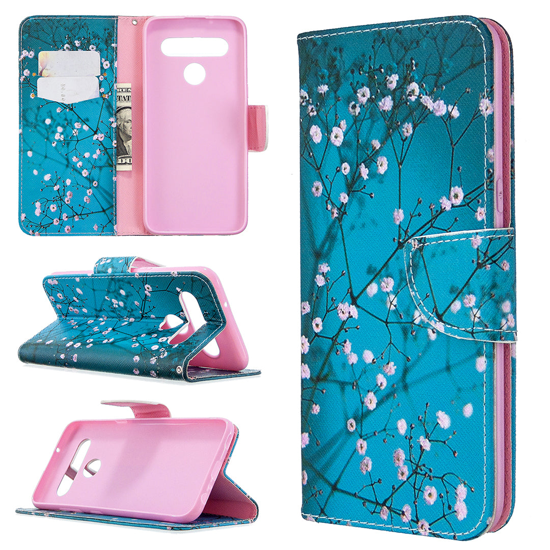 Pattern Printing Stand Leather Wallet Mobile Case for LG K61