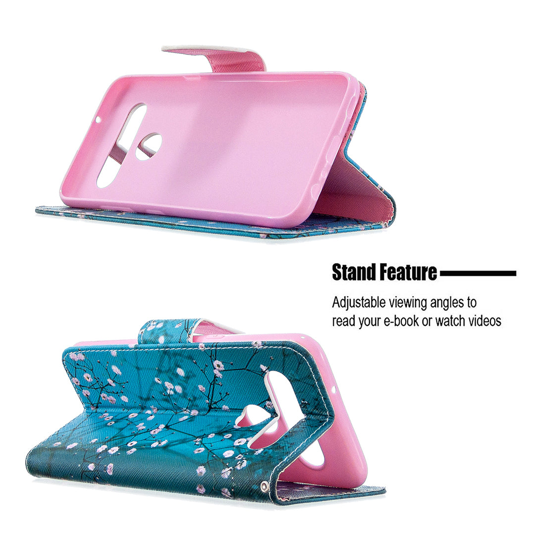 Pattern Printing Stand Leather Wallet Mobile Case for LG K61