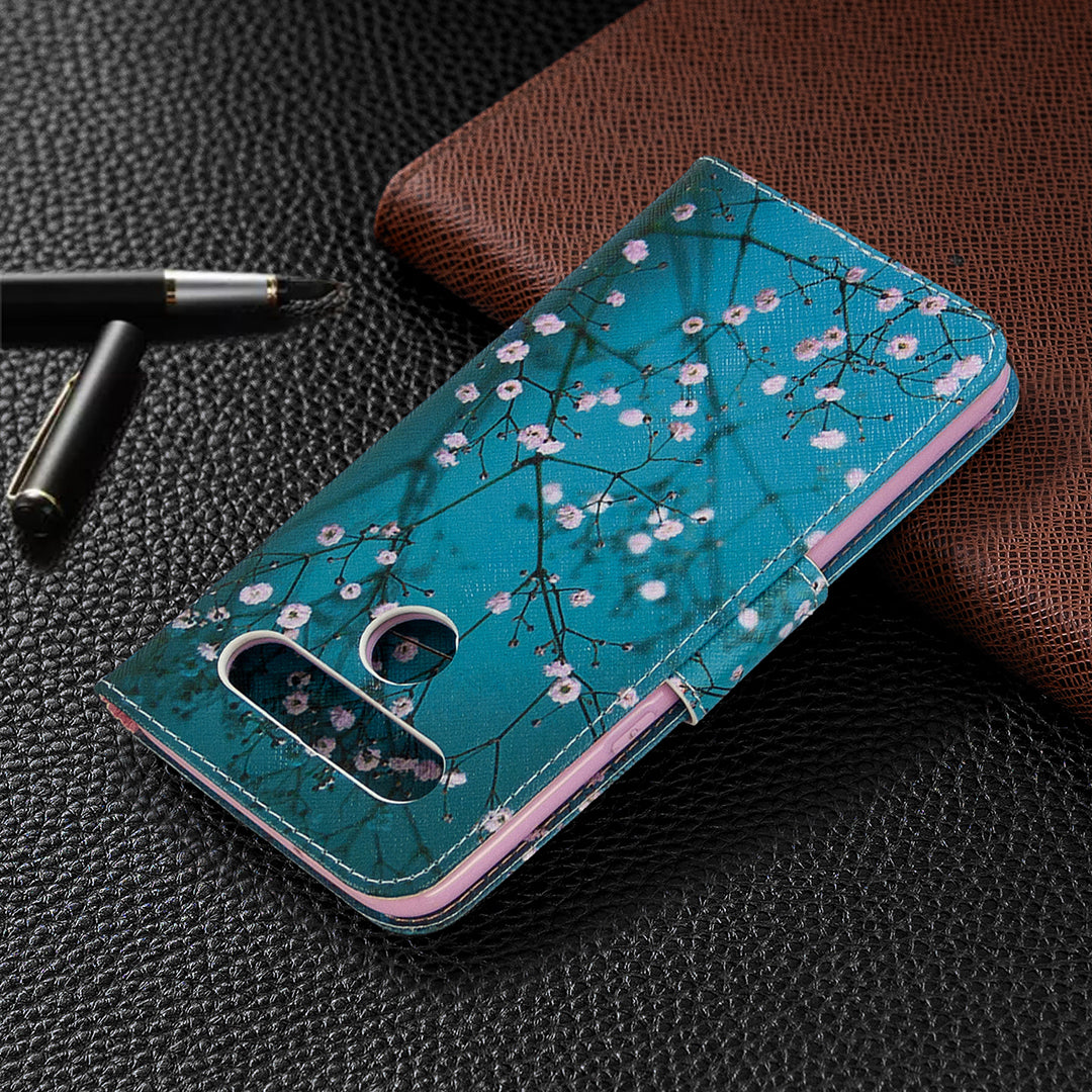 Pattern Printing Stand Leather Wallet Mobile Case for LG K61